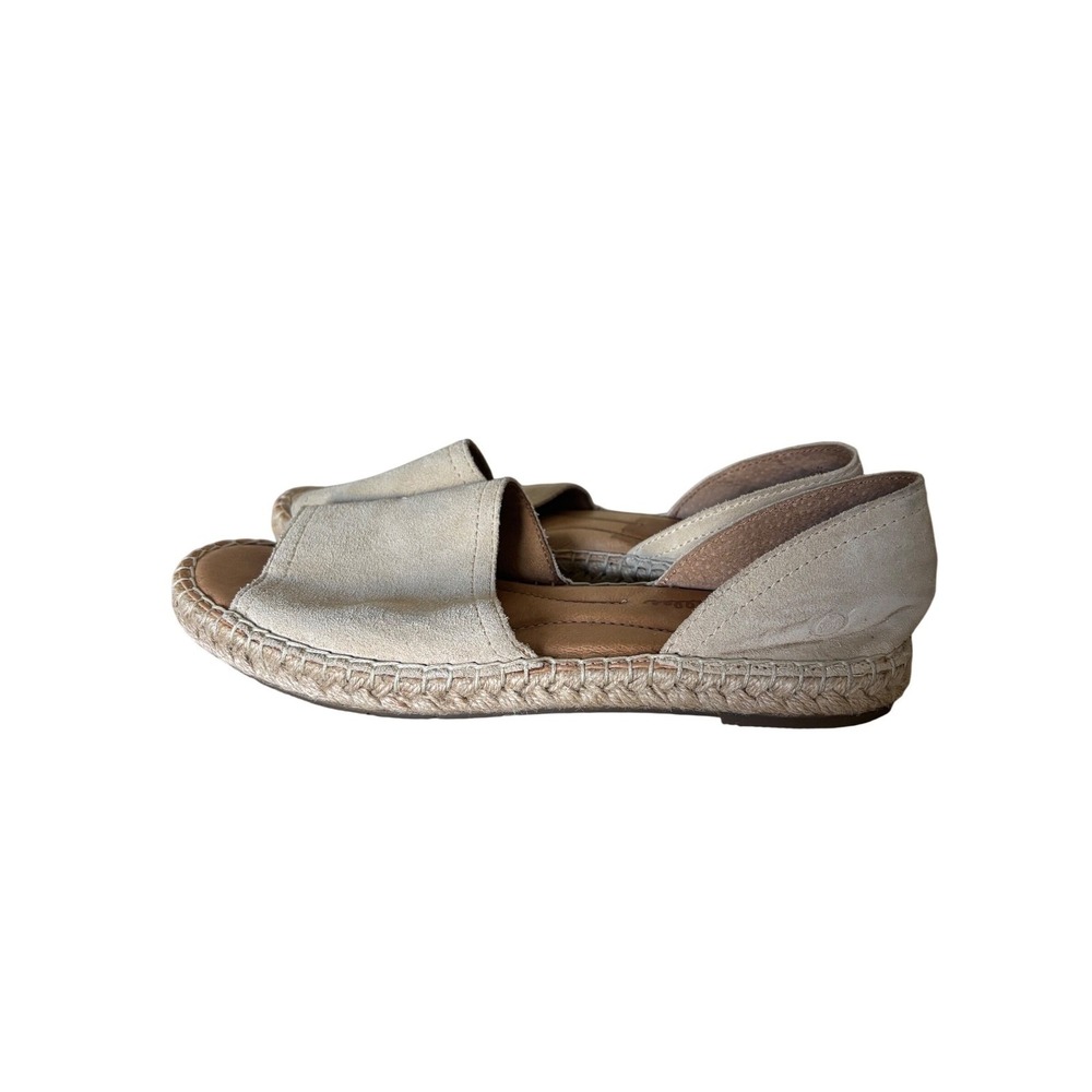 Women's Beige Espadrille Slide Sandals - Casual Open-Toe Flats